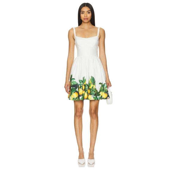 NEW NWT Amanda Uprichard Napoli Dress Lemon Citrus Size XS - Picture 2 of 7